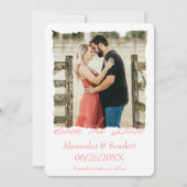 Coral Jagged Frame Foto Save the Date Ankündigung (Vorderseite)