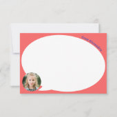 Coral Kid Foto und Sprechblase Danke Karte (Vorderseite)