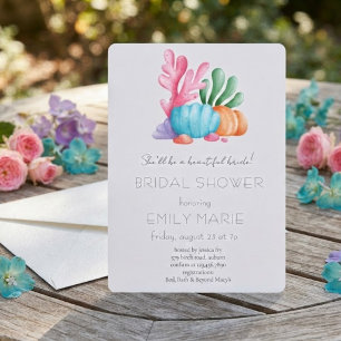 Coral Kisses & Ocean Wishes Junggesellinnenabschie Einladung
