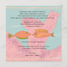 Coral & Kissing Fish 35. Hochzeitsjubiläum Einladu