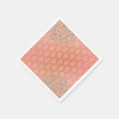 Coral Lavender Gold marokkanisch-arabische Hochzei Serviette (Ecke)