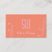 Coral Lavender Verziert mit Monogramm und Foto Visitenkarte (Vorderseite)