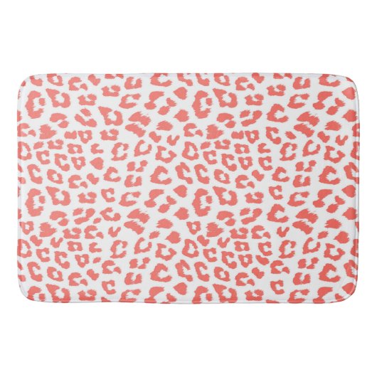 Coral Leopard Print Badematte (Vorderseite)