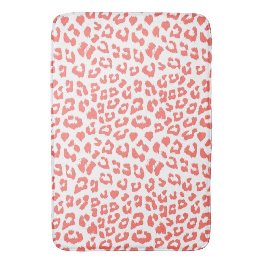 Coral Leopard Print Badematte (Vorderseite Vertikal)