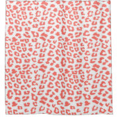 Coral Leopard Print Duschvorhang (Vorderseite)