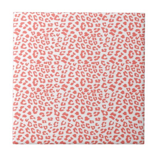 Coral Leopard Print Fliese (Vorderseite)