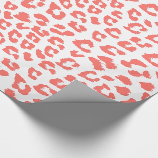 Coral Leopard Print Geschenkpapier (Ecke)