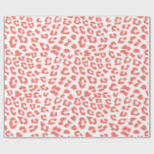 Coral Leopard Print Geschenkpapier (Flach)