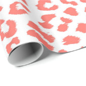 Coral Leopard Print Geschenkpapier (Rolleneckpunkt)