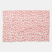 Coral Leopard Print Geschirrtuch (Horizontal)