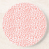 Coral Leopard Print Getränkeuntersetzer (Vorne)