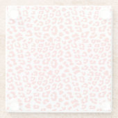 Coral Leopard Print Glasuntersetzer (Rückseite)