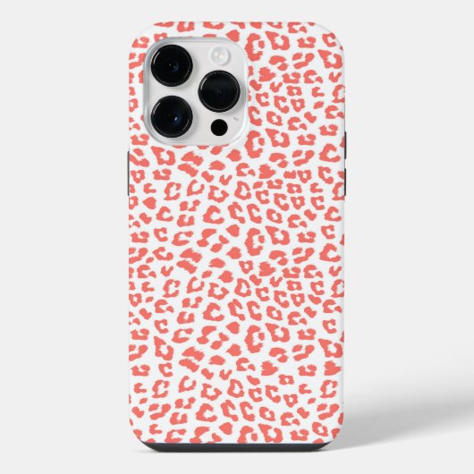 Coral Leopard Print iPhone Hülle (Rückseite)
