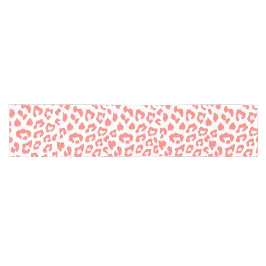 Coral Leopard Print Kurzer Tischläufer (Horizontal)