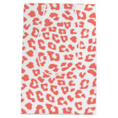 Coral Leopard Print Mittlere Geschenktüte (Rückseite)