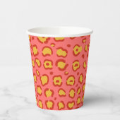 Coral Leopard Print Pappbecher (Links)