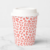 Coral Leopard Print Pappbecher (Links)