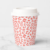 Coral Leopard Print Pappbecher (Rückseite)