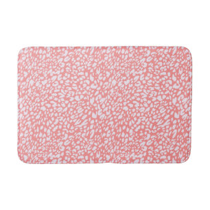 Coral Leopard Print Pattern Badematte