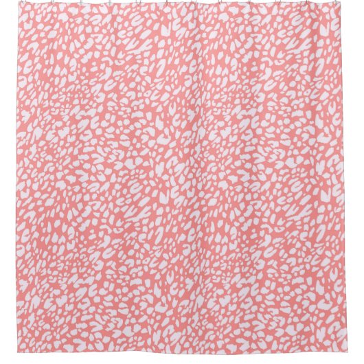 Coral Leopard Print Pattern Duschvorhang (Vorderseite)