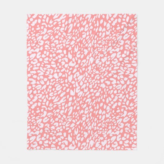 Coral Leopard Print Pattern Fleecedecke (Vorderseite)
