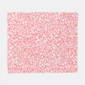 Coral Leopard Print Pattern Fleecedecke (Vorderseite (Horizontal))