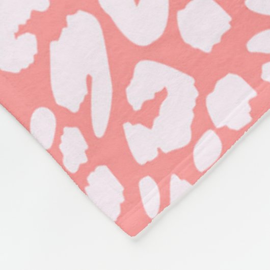 Coral Leopard Print Pattern Fleecedecke (Ecke)