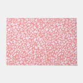 Coral Leopard Print Pattern Fußmatte (Vorderseite)