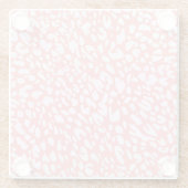 Coral Leopard Print Pattern Glasuntersetzer (Rückseite)