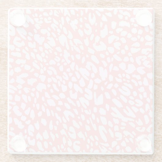 Coral Leopard Print Pattern Glasuntersetzer (Rückseite)