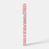 Coral Leopard Print Pattern iPhone 15 Hülle (Linke Seite)