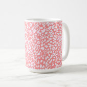 Coral Leopard Print Pattern Kaffeetasse (VorderseiteRechts)