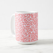 Coral Leopard Print Pattern Kaffeetasse (Vorderseite Links)