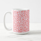 Coral Leopard Print Pattern Kaffeetasse (Links)