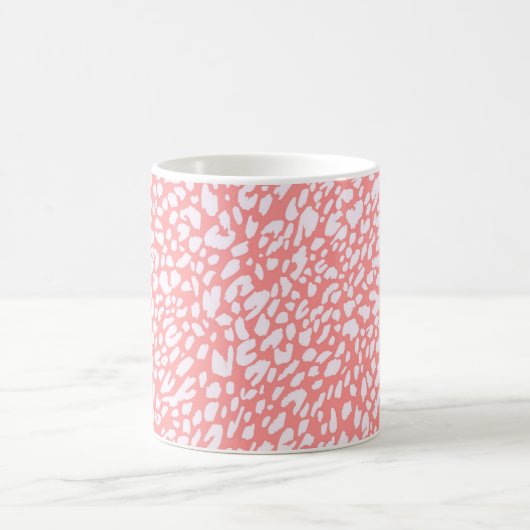 Coral Leopard Print Pattern Kaffeetasse (Mittel)