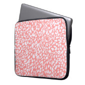 Coral Leopard Print Pattern Laptopschutzhülle (Vorderseite Links)