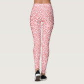 Coral Leopard Print Pattern Leggings (Rückseite)
