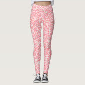 Coral Leopard Print Pattern Leggings (Vorderseite)
