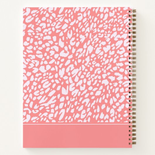Coral Leopard Print Pattern | Name hinzufügen Notizblock (Rückseite)