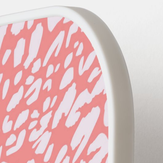 Coral Leopard Print Pattern Pickleball Schläger (Linke Seite)