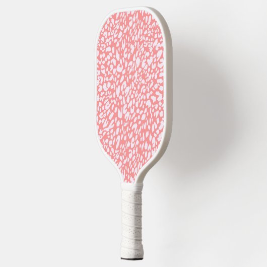 Coral Leopard Print Pattern Pickleball Schläger (Links)