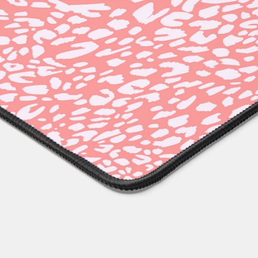 Coral Leopard Print Pattern Schreibtischunterlage (Ecke)