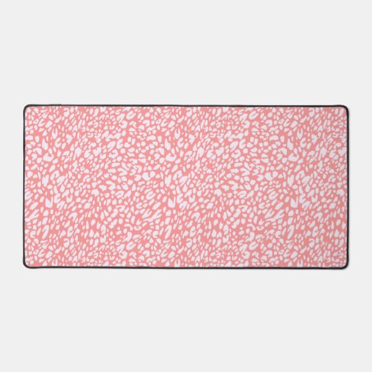 Coral Leopard Print Pattern Schreibtischunterlage (Vorderseite)