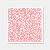 Coral Leopard Print Pattern Serviette (Vorderseite)