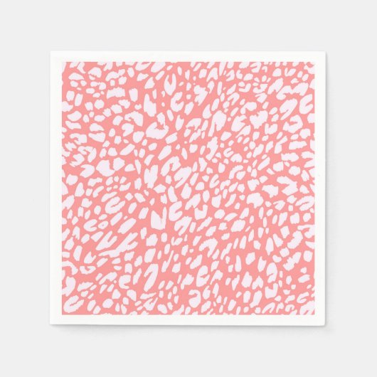 Coral Leopard Print Pattern Serviette (Vorderseite)