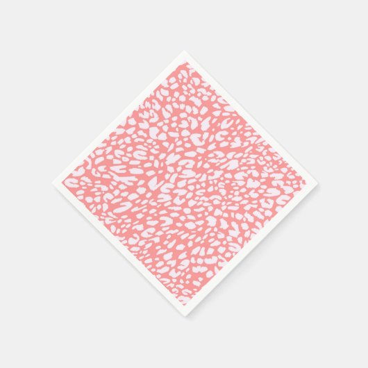 Coral Leopard Print Pattern Serviette (Ecke)