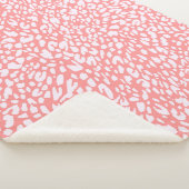 Coral Leopard Print Pattern Sherpadecke (3/4)