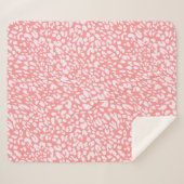 Coral Leopard Print Pattern Sherpadecke (Vorderseite (Horizontal))