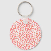 Coral Leopard Print Schlüsselanhänger (Vorderseite)