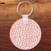Coral Leopard Print Schlüsselanhänger (Vorderseite)